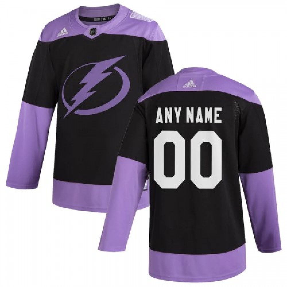 Men's Tampa Bay Lightning adidas Black Hockey Fights Cancer Custom Practice Jersey-Pro Kit Vault | Brand New 26/27 Sports Jerseys